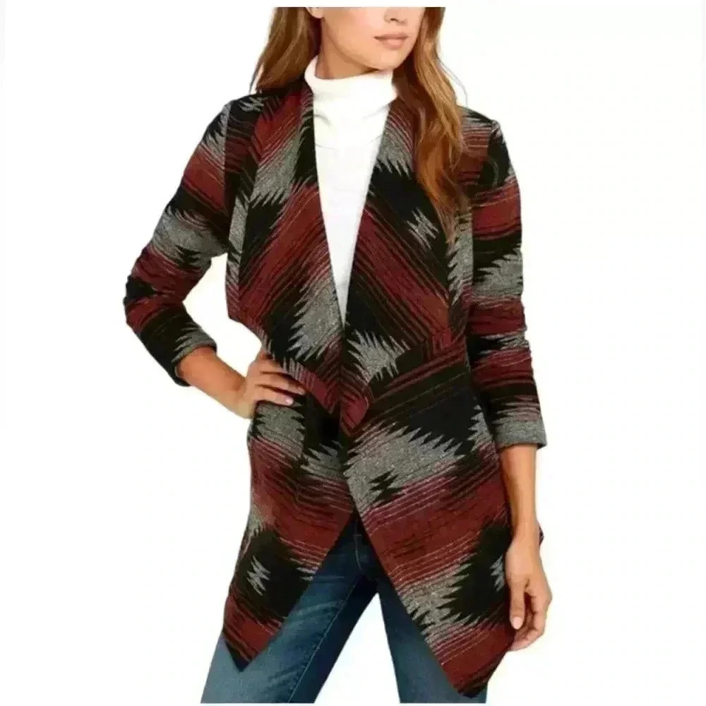 Jack by BB Dakota Women’s Tribal/Aztec Open Cardigan Size M.